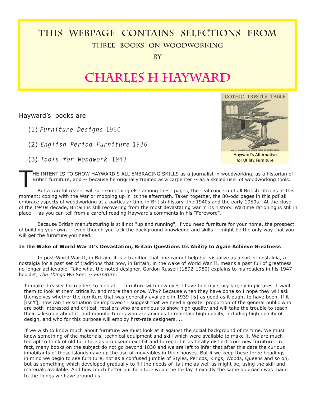 Charles H Hayward