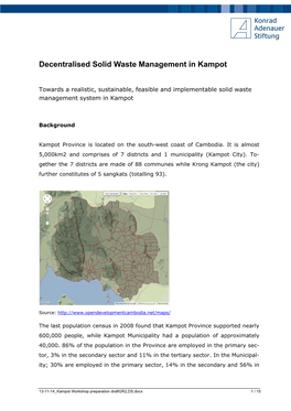 Decentralised Solid Waste Management in Kampot