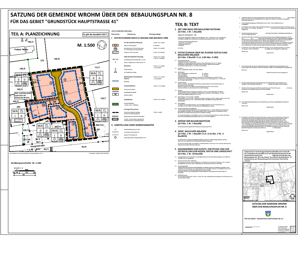 Satzung Der Gemeinde Wrohm Über Den Bebauungsplan Nr