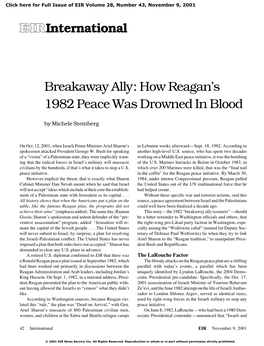 Breakaway Ally: How Reagan's 1982 Peace Was Drowned in Blood