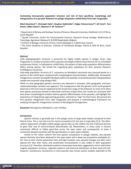 Contrasting Host-Parasite Population Structure and Role Of