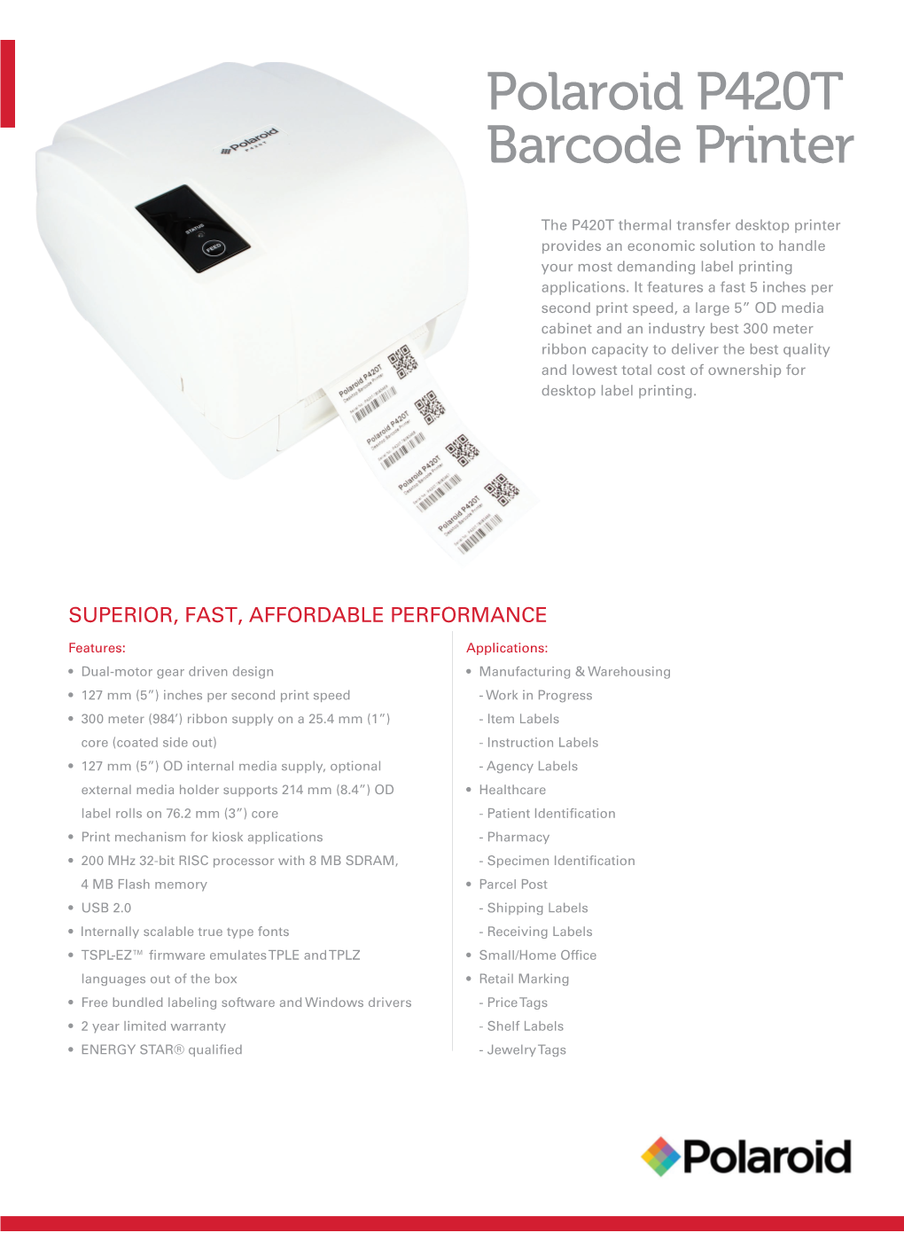 Polaroid P T Barcode Printer Docslib