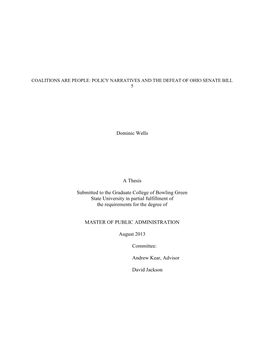 Coalitions Are People: Policy Narratives and the Defeat of Ohio Senate Bill 5