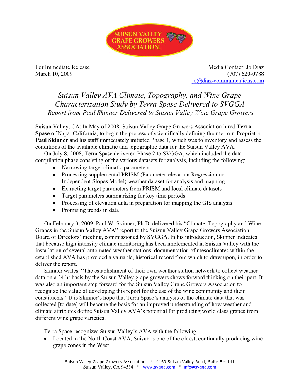 Suisun Valley AVA Climate, Topography, and Wine Grape