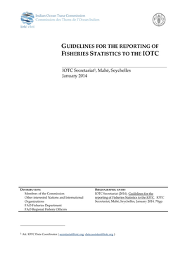 Guidelines for the Reporting of Fisheries Statistics to the Iotc