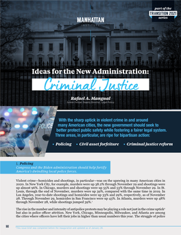 Ideas for the New Administration: Criminal Justice | Manhattan Institute