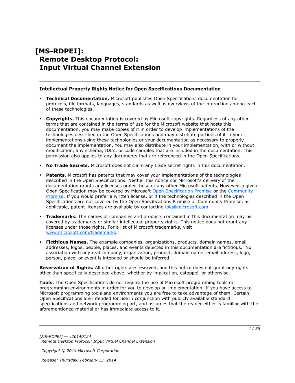 Intellectual Property Rights Notice for Open Specifications Documentation s89