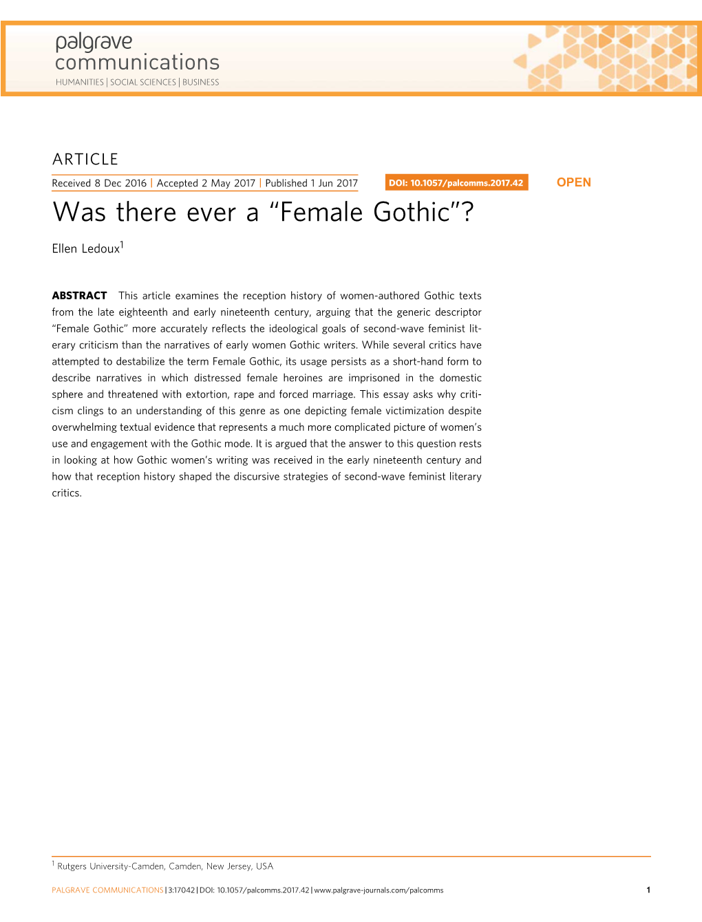 “Female Gothic”?