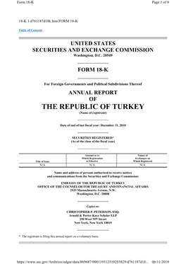 TURKEY (Name of Registrant)