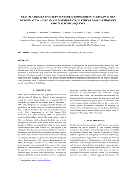 Spatial Correlation Between Interferometric Stacking Pattern Deformation and Damage Distribution of Athens 7-9-99 Earthquake and Its Seismic Sequence