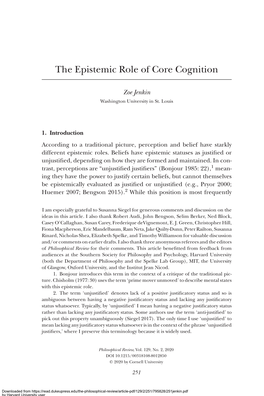 The Epistemic Role of Core Cognition