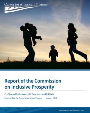 Report of the Commission on Inclusive Prosperity