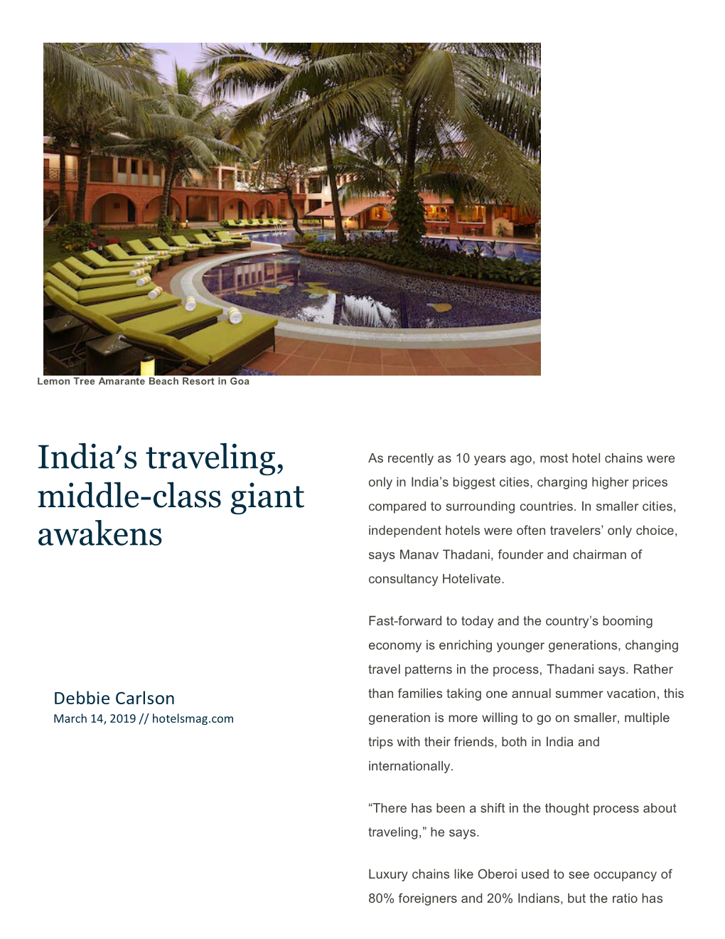 India's Traveling, Middle-Class Giant Awakens