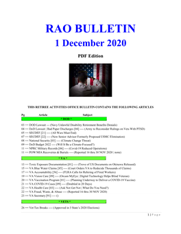 RAO BULLETIN 1 December 2020