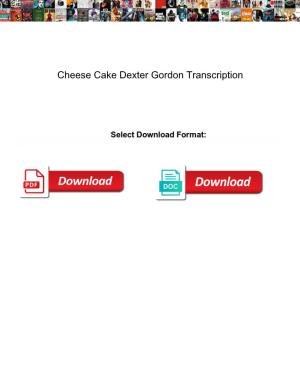 Cheese Cake Dexter Gordon Transcription