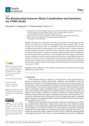 The Relationship Between Motor Coordination and Imitation: an Fnirs Study