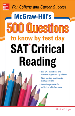 Mcgraw-Hill's 500 SAT Critical Reading Questions to Know by Test