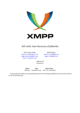 XEP-0240: Auto-Discovery of Jabberids