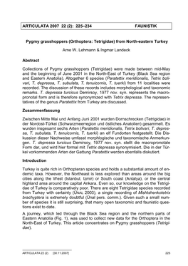 ARTICULATA 2007 22 (2): 225–234 FAUNISTIK Pygmy