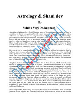 Astrology & Shani