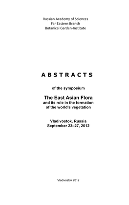 Symposium Abstracts In