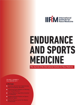 ENDURANCE and SPORTS MEDICINE the Journal of the International Institute for Race Medicine