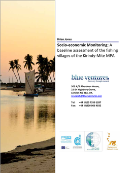 Socio-Economic Monitoring: a Baseline Assessment of the Fishing Villages of the Kirindy-Mite MPA