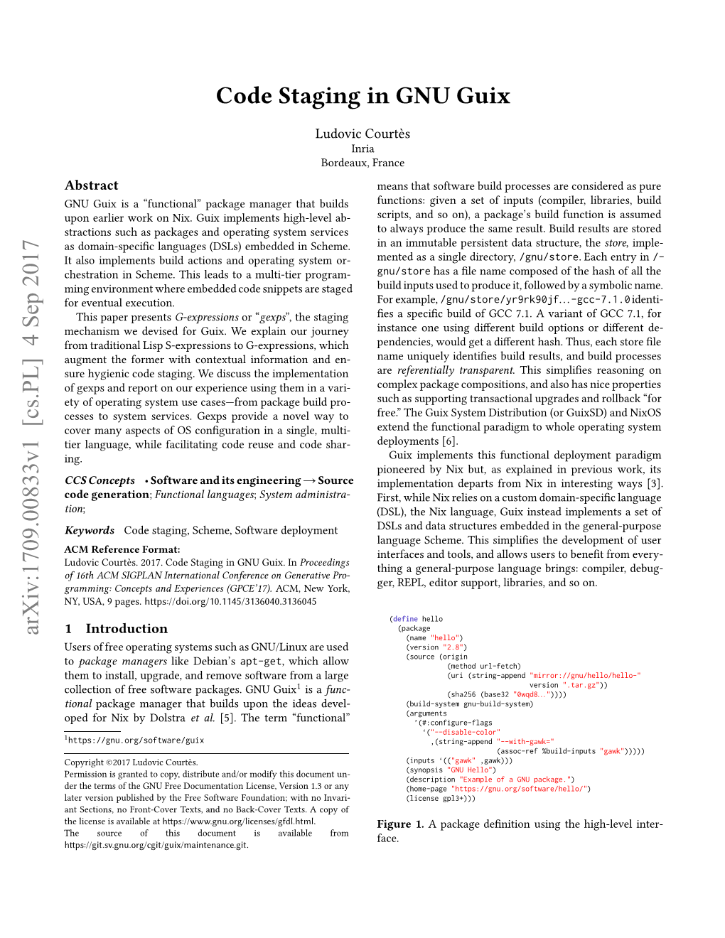 Code Staging in GNU Guix