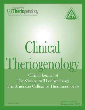 Official Journal of the Society for Theriogenology the American College of Theriogenologists
