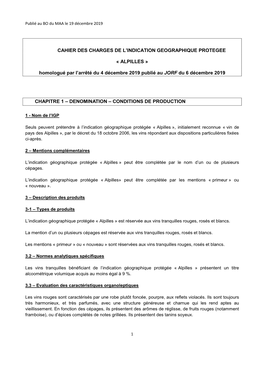 Cahier Des Charges De L'igp