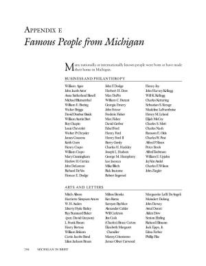 Famous People from Michigan