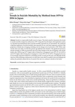 Trends in Suicide Mortality by Method from 1979 to 2016 in Japan