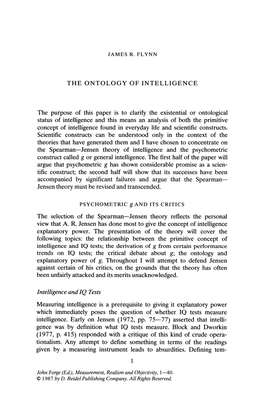 The Ontology of Intelligence