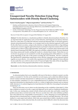 Unsupervised Novelty Detection Using Deep Autoencoders with Density Based Clustering