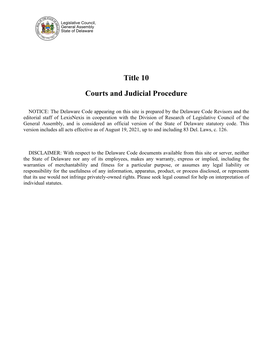 Title 10 Courts and Judicial Procedure