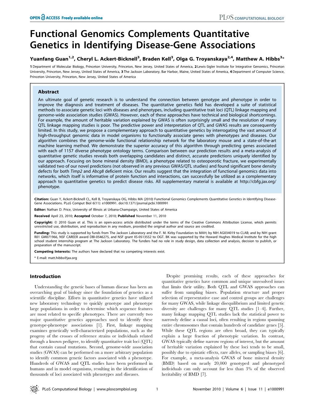 Functional Genomics Complements Quantitative Genetics in Identifying Disease-Gene Associations