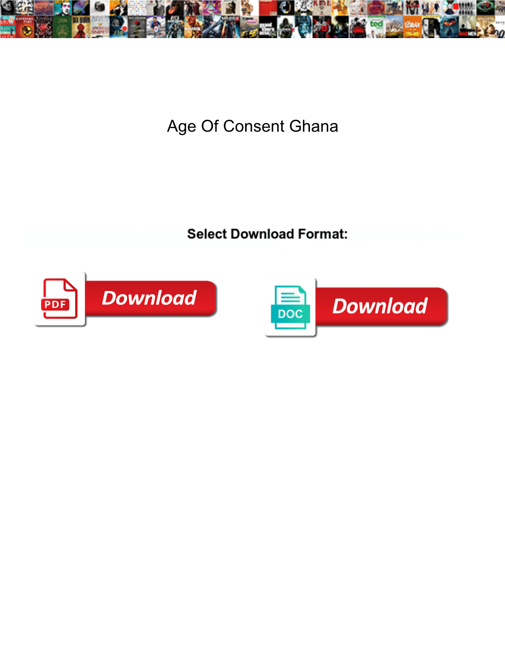 Age of Consent Ghana