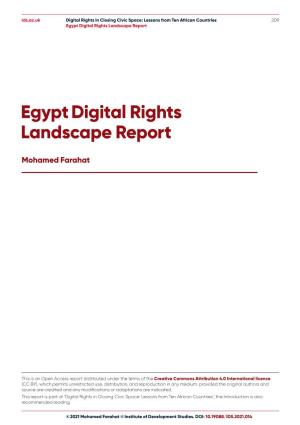 Egypt Digital Rights Landscape Report