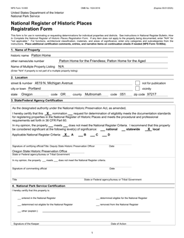 NPS Form 10 900 OMB No. 1024 0018