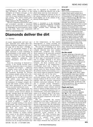 Diamonds Deliver the Dirt Dinosaurs Usually Found in Younger Sediments