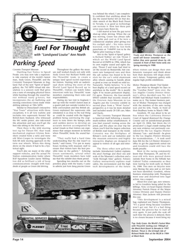 Parking Speed Its Own Mighty Sound and Sights Dis- Spring Morning in 1988