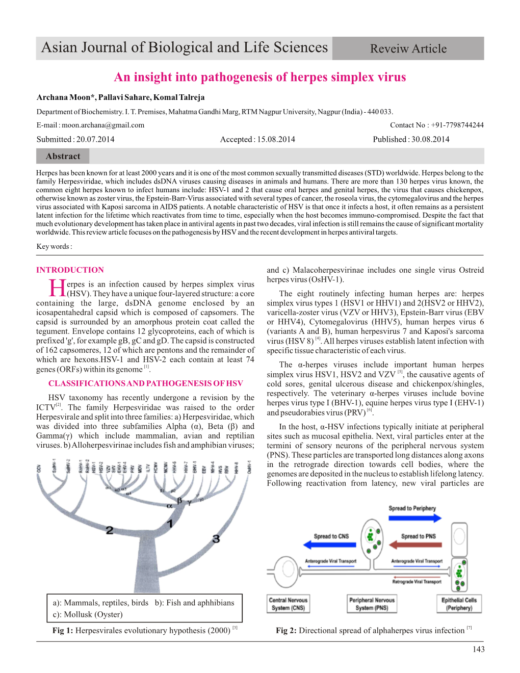 An Insight Into Pathogenesis of Herpes Simplex Virus