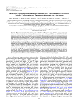 Multilocus Phylogeny of the Afrotropical Freshwater Crab Fauna Reveals Historical Drainage Connectivity and Transoceanic Dispersal Since the Eocene