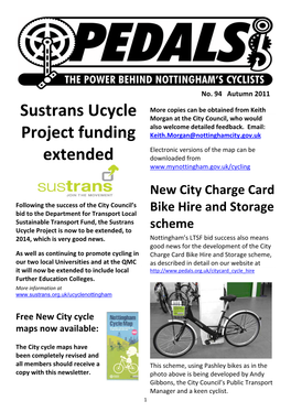 Sustrans Ucycle Project Funding Extended