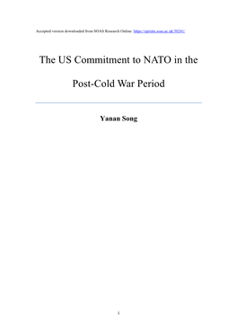 The US Commitment to NATO in the Post-Cold War Period
