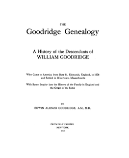 Goodridge Genealogy