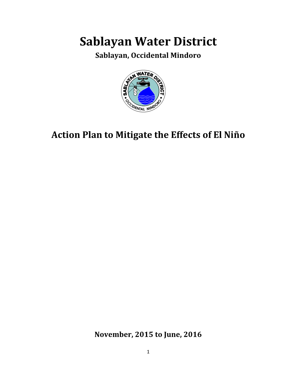 Action Plan to Mitigate the Effects of El Niño
