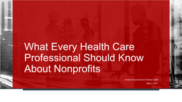 What Every Health Care Professional Should Know About Nonprofits