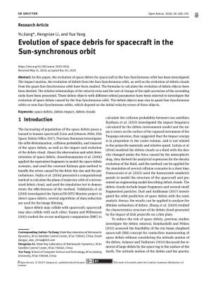 Evolution of Space Debris for Spacecraft in the Sun-Synchronous Orbit