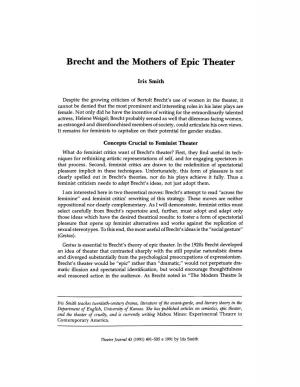 Brecht and the Mothers of Epic Theater